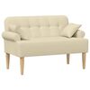vidaXL Loveseat with Button Tufted Cream 120 x 65 x 79 cm Fabric