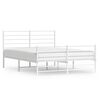 vidaXL Metal Bed Frame without Mattress with Footboard White 135x190cm