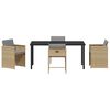 vidaXL Garden Dining Set with Cushion 5 pcs Beige Poly Rattan