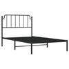 vidaXL Metal Bed Frame without Mattress with Headboard Black 107x203cm