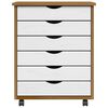 vidaXL Rolling Cabinet with Drawers MOSS Honey Brown Solid Wood Pine