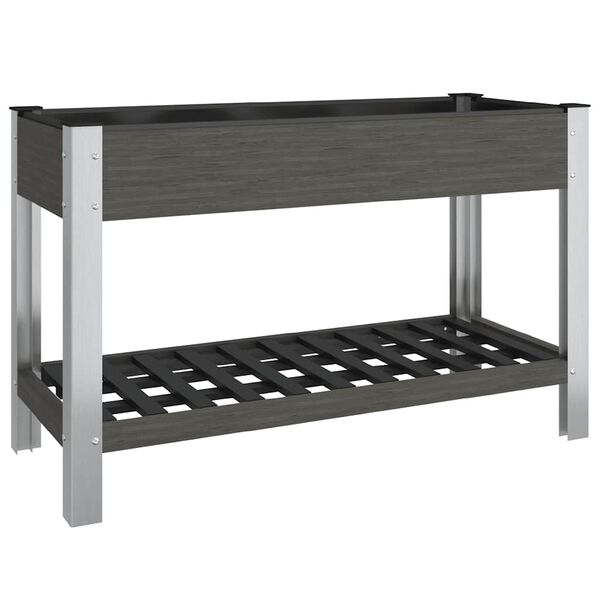vidaXL Garden Raised Bed with Shelf Grey 120x50x75 cm WPC
