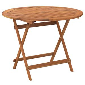 vidaXL Folding Garden Table &Oslash; 90x75 cm Solid Wood Acacia