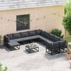vidaXL Garden Sofa Set 12 pcs Black Metal