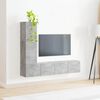 vidaXL TV Cabinet Set Wall-mounted 3 pcs Concrete Grey Engineered Wood