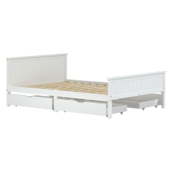 vidaXL Bed Frame without Mattress White Solid Wood Pine 140x200 cm