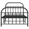 vidaXL Metal Bed Frame without Mattress with Footboard Black 100x190cm