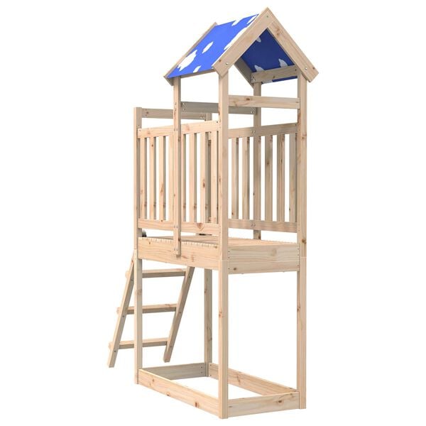 vidaXL Play Tower Brown 52.5 x 110.5 x 215 cm Solid Pine Wood