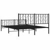 vidaXL Metal Bed Frame without Mattress with Footboard Black 150x200cm