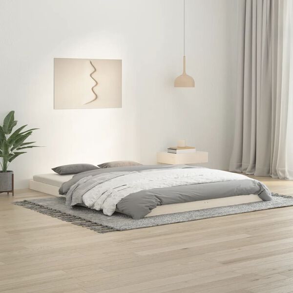 vidaXL Bed Frame without Mattress White 140x200 cm Solid Wood Pine