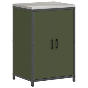 vidaXL Kitchen Storage with Shelf Olive Green 60 x 50 x 92 cm Steel