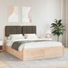 vidaXL Bed Frame with Upholstered Headboard Taupe 140 x 190 cm