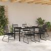 vidaXL Garden Dining Set 7 pcs Black PVC rattan