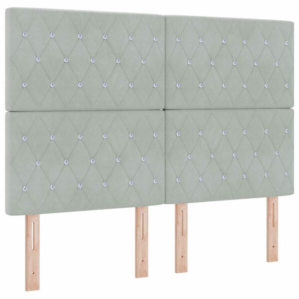 vidaXL Headboard with Headboard Light Grey 160 cm Faux Leather
