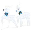 vidaXL LED Reindeers 2 pcs Cold White 45 x 19 x 65 cm Fabric