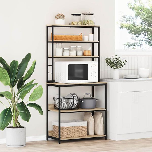 vidaXL Kitchen Shelf Sonoma Oak 80 x 40 x 168 cm Engineered Wood