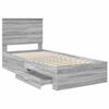 vidaXL Bed Frame with Drawer Grey Sonoma 90 x 200 cm Engineered Wood