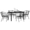 vidaXL Garden Dining Set 5 pcs Black Poly Rattan