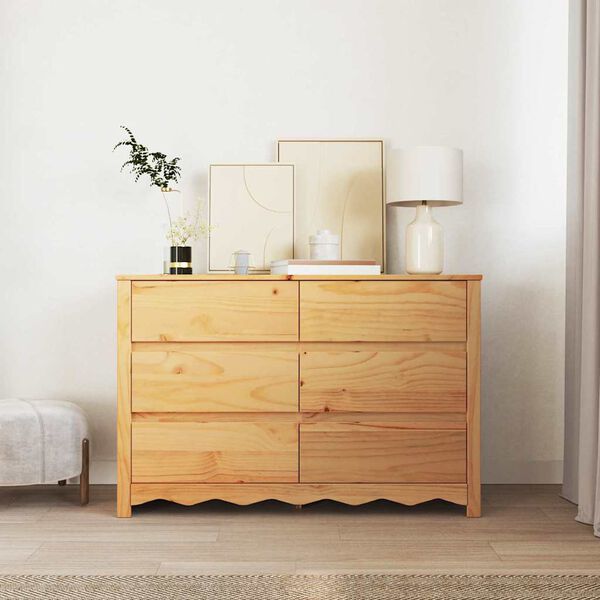 vidaXL Chest of Drawers Drammen Oak 111 x 43 x 73.5 cm Solid Pine wood
