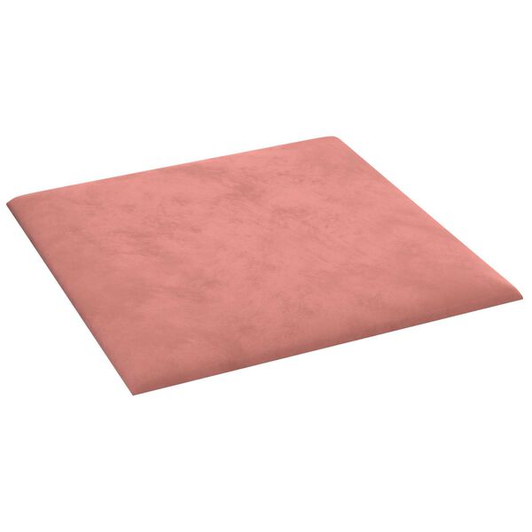 vidaXL Wall Headboard 12 pcs Pink 30 x 30 cm Velvet