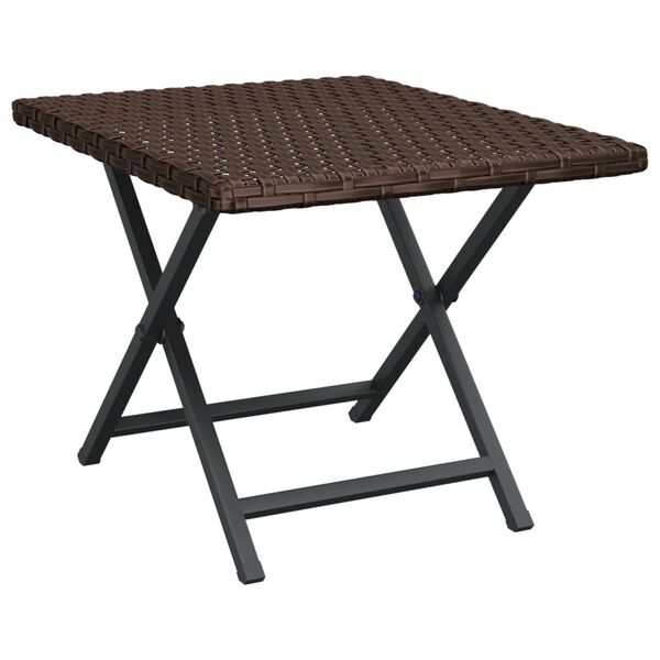 vidaXL Folding Table Brown 45x35x32 cm Poly Rattan