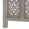 vidaXL Hand carved 3-Panel Room Divider Grey 120x165 cm Solid Mango Wood
