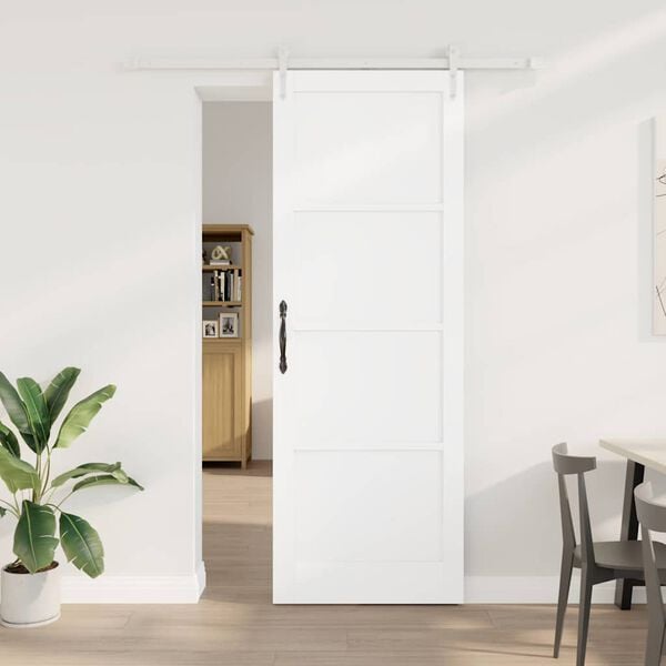 vidaXL Sliding Door ORKDAL White 83 x 232 cm Solid Pine Wood