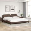 vidaXL Bed Frame without Mattress "Zadar" Brown 200x200 cm Faux Leather