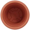 vidaXL Round Flower Pot 6 pcs Brick Red &Oslash; 39 x 32 cm Plastic