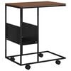 vidaXL Side Table with Wheels Black 55x36x63,5 cm Engineered Wood