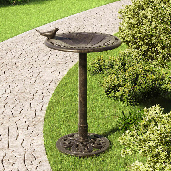 vidaXL Garden Bird Bath Bronze Plastic