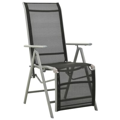 vidaXL Reclining Garden Chair Textilene and Aluminium Silver