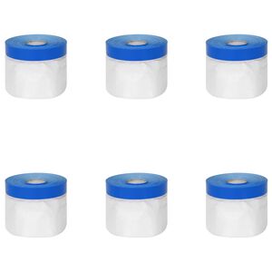 vidaXL Masking Film with Adhesive Tape Transparent and Blue