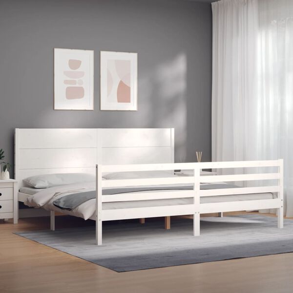 vidaXL Bed Frame without Mattress White 200x200 cm Solid Wood
