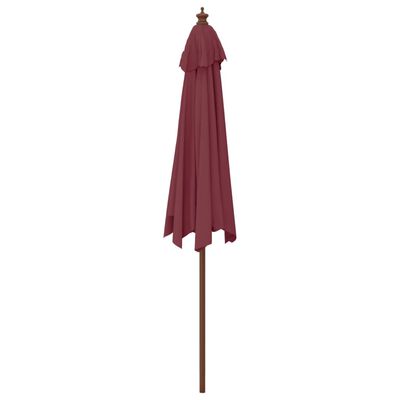 vidaXL Garden Parasol with Wooden Pole Bordeaux Red 299x240 cm