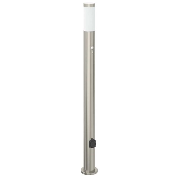 vidaXL Bollard Lights with Sensor&Outlet 3pcs 110 cm Stainless Steel IP44