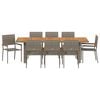 vidaXL Garden Dining Set 9 pcs Grey Poly Rattan