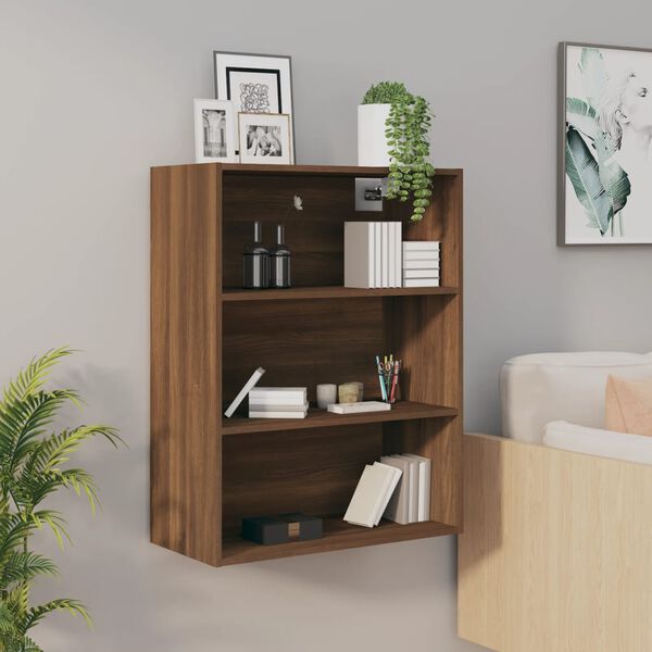 vidaXL Hanging Wall Cabinet Brown Oak 69.5x32.5x90 cm