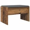 vidaXL Hall Bench with Cushion Old Wood 63 x 38 x 40 cm