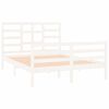 vidaXL Bed Frame without Mattress White Solid Wood 135x190 cm Double