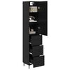 vidaXL Highboard Black Oak 34.5 x 34 x 180 cm Engineered Wood