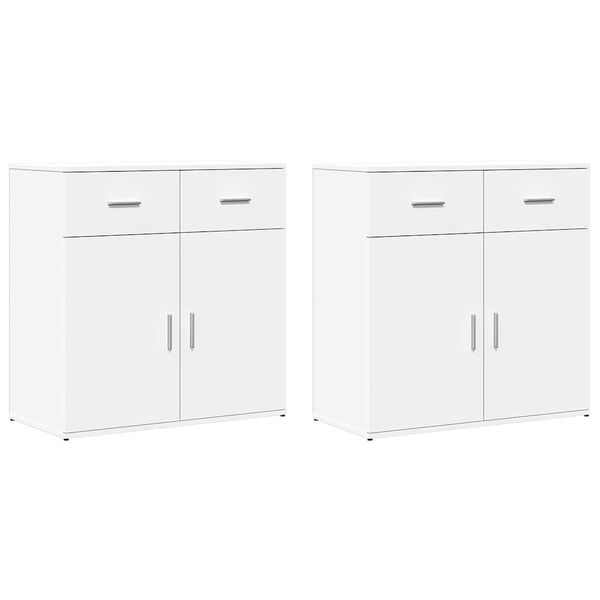 vidaXL Sideboards 2 pcs White 79x38x80 cm Engineered Wood