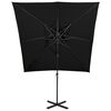 vidaXL Cantilever Garden Parasol with Double Top 250x250 cm Black