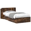 vidaXL Bed Frame with Storage Smoked Oak 100 x 200 cm Engineered Wood