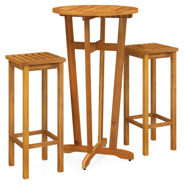 vidaXL 3 Piece Garden Bar Set Solid Wood Acacia