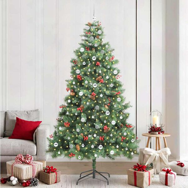 vidaXL Artificial Christmas Tree Green 240 cm PVC and Metal