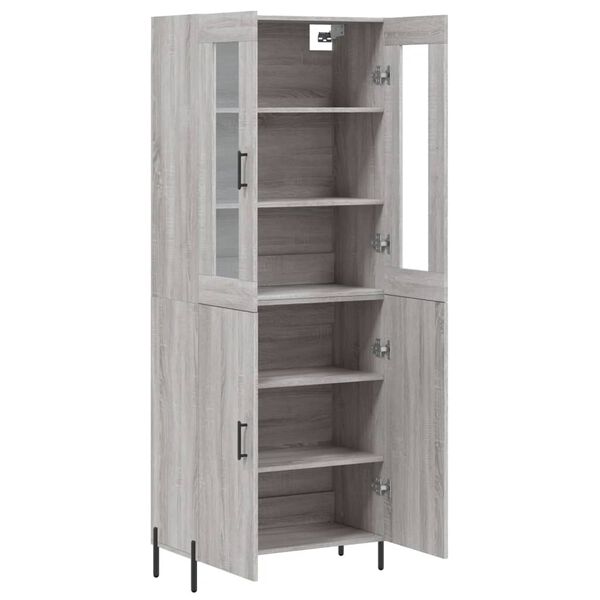 vidaXL Highboard Grey Sonoma 69.5x34x180 cm Engineered Wood