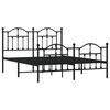 vidaXL Metal Bed Frame without Mattress with Footboard Black 140x200cm