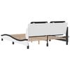 vidaXL Bed Frame without Mattress "Zadar" White and Black 160x200 cm Faux Leather