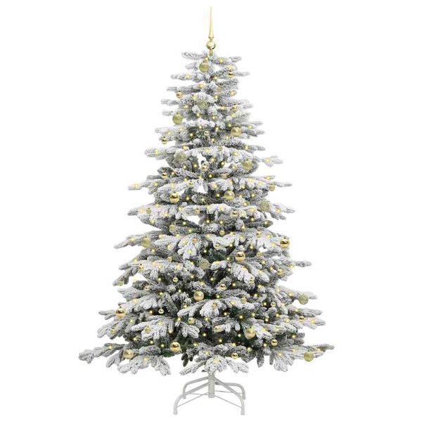 vidaXL Artificial Hinged Christmas Tree White 240 cm PE and PVC